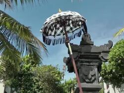 Hindu shrine; God protects us as the umbrella from rain Stock Footage
