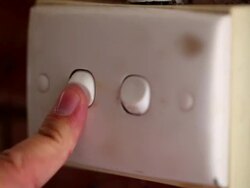 Light Switches - Turning On (Multi-Shots with High Quality Audio) Stock Footage