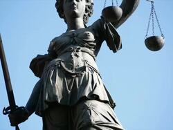 HD Lady Justice Tilt Up Stock Footage