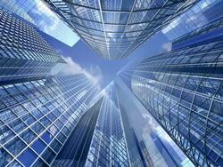 Skyscrapers and sky Stock Footage