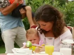 Happy Family After Breakfast Stock Footage