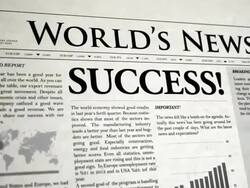 Newspaper Headline: Success Stock Footage