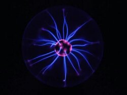 Glowing Ball Electricity van der graaf generator Stock Footage