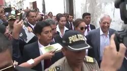 VOICED : Vargas Llosa celebra sus 81 anos con donacion de libros en Peru News Clip