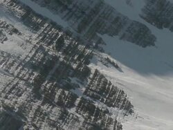 AERIAL WS POV View of snow mountains / Montana, United States Stock Footage