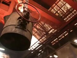 MS TS Production hall at foundry / Junckerath, North Rhine-Westphalia, Germany Stock Footage