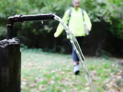 Source of water in mountain Stock Footage