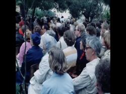 UPITN 2 7 79 MEMORIAL SERVICE FOR DORA BLOCH AND INTERVIEW WITH HER SON IN JERUSALEM News Clip