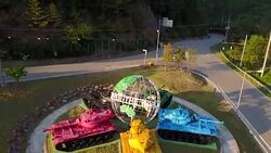 CLEAN : Peace dam near DMZ separates North and South Korea News Clip