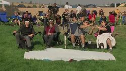 People viewing the total solar eclipse at Solarfest in Madras, Oregon News Clip