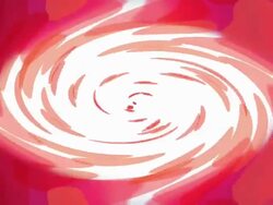 RED CIRCLES: EIGHT SPIRRALY HYPERBOLIC ORBITS - white background. (loop) Stock Footage