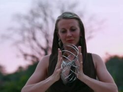 MS TS Shot of woman doing tricks with steel matrix / Montezuma, Costa Rica Stock Footage