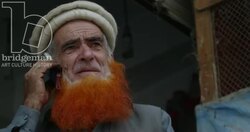 Pahstun man with dyed beard Stock Footage