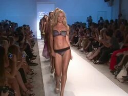 Models walk the runway during the Caffe Swimwear 2012 show Stock Footage