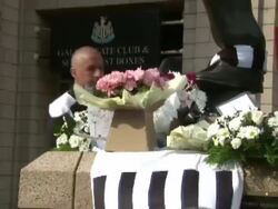 Parents of Liam Sweeney at St James Park Newcastle News Clip