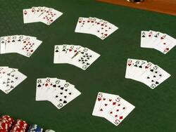 HD DOLLY: Poker Hand Combinations Stock Footage