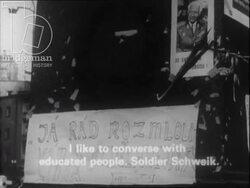 Tuesday, August 27, and Wednesday, August 28, 1968 People against the Moscow Protocol. Public meeting at night. Remembrance service for those killed. Stock Footage