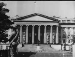 The US Treasury building Stock Footage