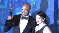 Keegan-Michael Key and Elisa Pugliese at the HBO's Post Emmy Awards Reception - Arrivals Stock Footage