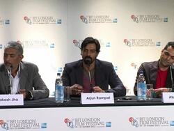 INTERVIEW: Arjun Rampal, Abhay Deol on Indian cinema crossing over into Western Cinema, they're projects, the culture differences at Chakravyuh Press Conference: BFI 56th London Film Festival 2012 at Empire Leicester Square on October 11, 2012 in London, E Stock Footage