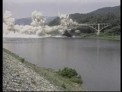 USA - Constitution Bridge is imploded News Clip