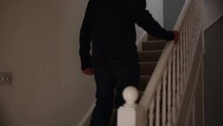 Man walking upstairs. Stock Footage