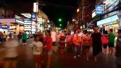 walking street at patong phuket Stock Footage