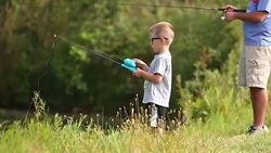 Fishing with dad Stock Footage