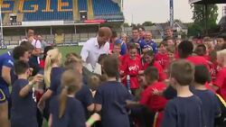 Prince Harry visits Sky Try Rugby Festival News Clip