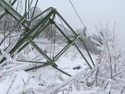 Collapsed Electricity Pylon Stock Footage