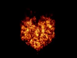 burning heart shape - with alpha channel Stock Footage