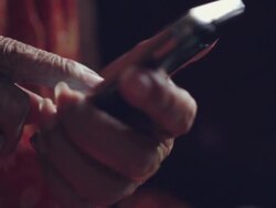 beautiful female elder hands using smartphone close up Stock Footage