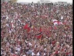 Match underway as fans watch on big screens in Nuremburg News Clip