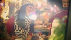 Two people having tea at cabin coffee shop. Stock Footage