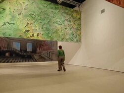 Artist Ayse Erkmen Unveils 11 Large-Scale Theatrical Backdrops Stock Footage