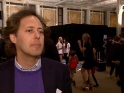 INTERVIEW - David Lauren talks about the new Ralph Lauren literacy campaign and why it's important to the brand, on having the fashion show at Ralph Lauren FA14 Kids Fashion Show at New York Public Library on May 19, 2014 in New York City Stock Footage