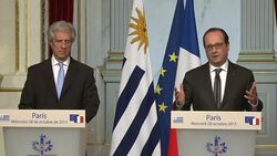 VOICED : Hollande: Uruguay sera un aliado de la paz en la ONU News Clip