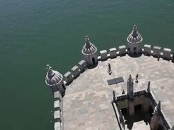 Belem, tower of Belem, tower of Saint Vincent,  Interior view of the tower, along the Tagus river Stock Footage