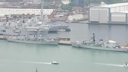 Royal Navy Type 45 Destroyer Warships Aerials News Clip