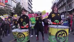 CLEAN : Athens: protest pro-refugees against EU-Turkey deal News Clip