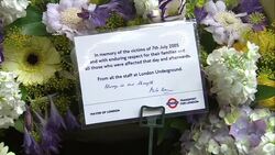 7/7 Memorial Flowers At Edgware Road Station News Clip