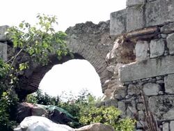 Ruins of ancient archway Stock Footage