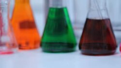 Dolly : Chemistry Experiments Stock Footage