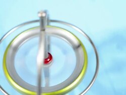 Gyroscope series on a blue table Stock Footage