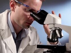 Male Scientist Researcher in the laboratory Stock Footage