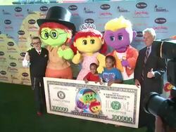 Producer Kenn Viselman, Goobie, Zoozie and Toofie with guests at "The Oogieloves In The Big Balloon Adventure" New York Premiere Stock Footage