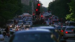 MS, Traffic on street, Chicago, Illinois, USA Stock Footage
