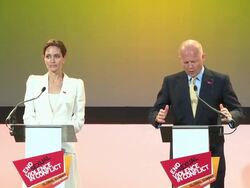 INTERVIEW - William Hague announcing the measures the government will be taking and the importance of the summit at Fringe Opening Event Stock Footage