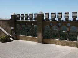 Sintra, Pena National Palace, view of the great balcony Stock Footage