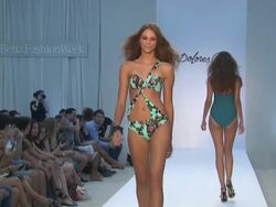 Models walk the runway during the Dolores Cortes swimwear 2012 show  Stock Footage